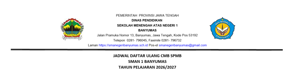 PENGUMUMAN DAFTAR PESERTA UTAMA DAN JADWAL PEMBAGIAN DAFTAR ULANG SPMB 2026