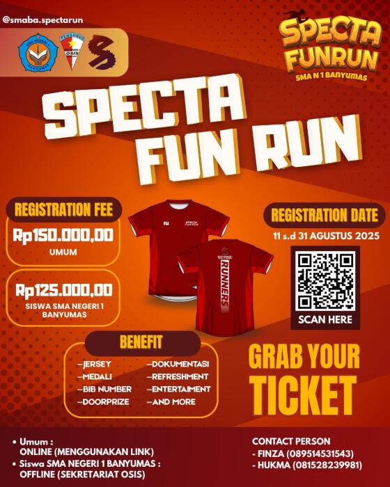 Gebyar Specta Fun Run SMA Negeri 1 Banyumas Tahun 2026
